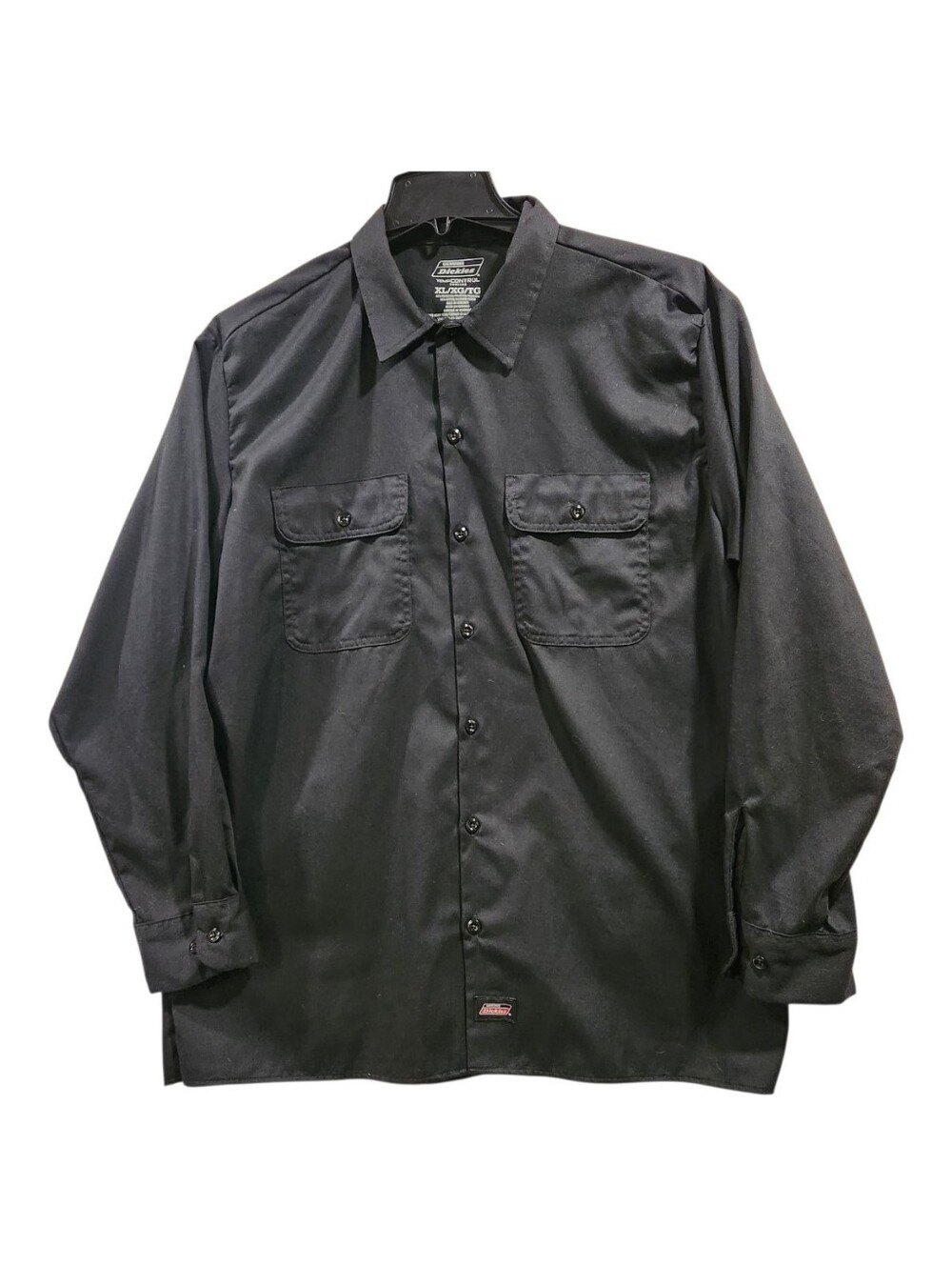 Genuine Dickies Temp Control Cooling Work Shirt XL Black Long Sleeve Button Up